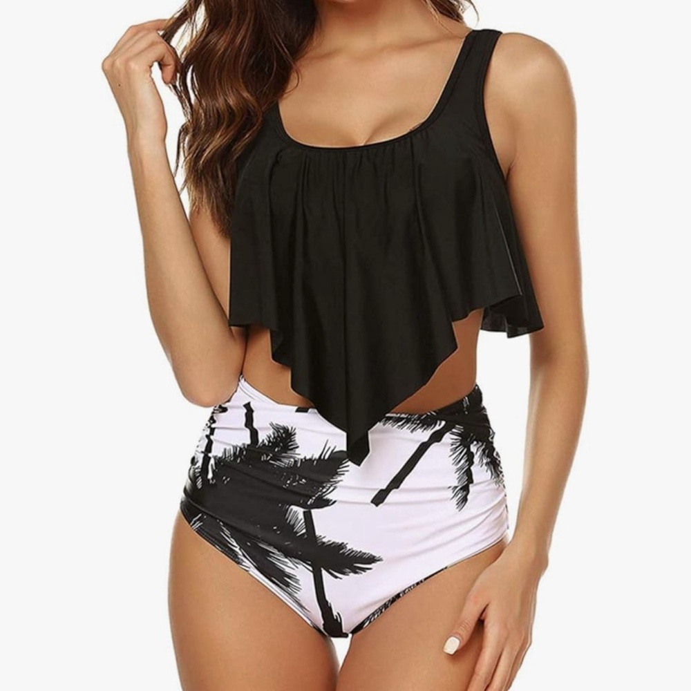 Women High Waisted Bikini Swimsuit 
large new
